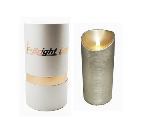 Vela Decorativa LED Plateada Premium con Aroma a Vainilla