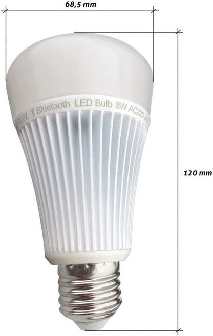 Bombilla LED Inteligente RGB 8W con Bluetooth – 550LM Regulable desde App