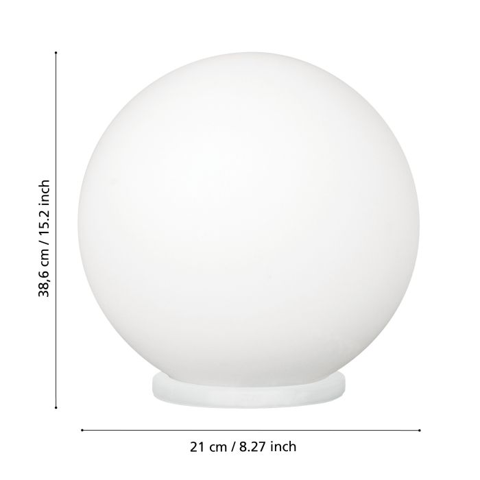 Lámpara de Mesa Esférica Eglo Blanca