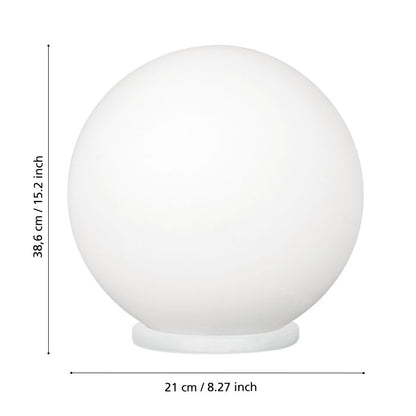 Lámpara de Mesa Esférica Eglo Blanca