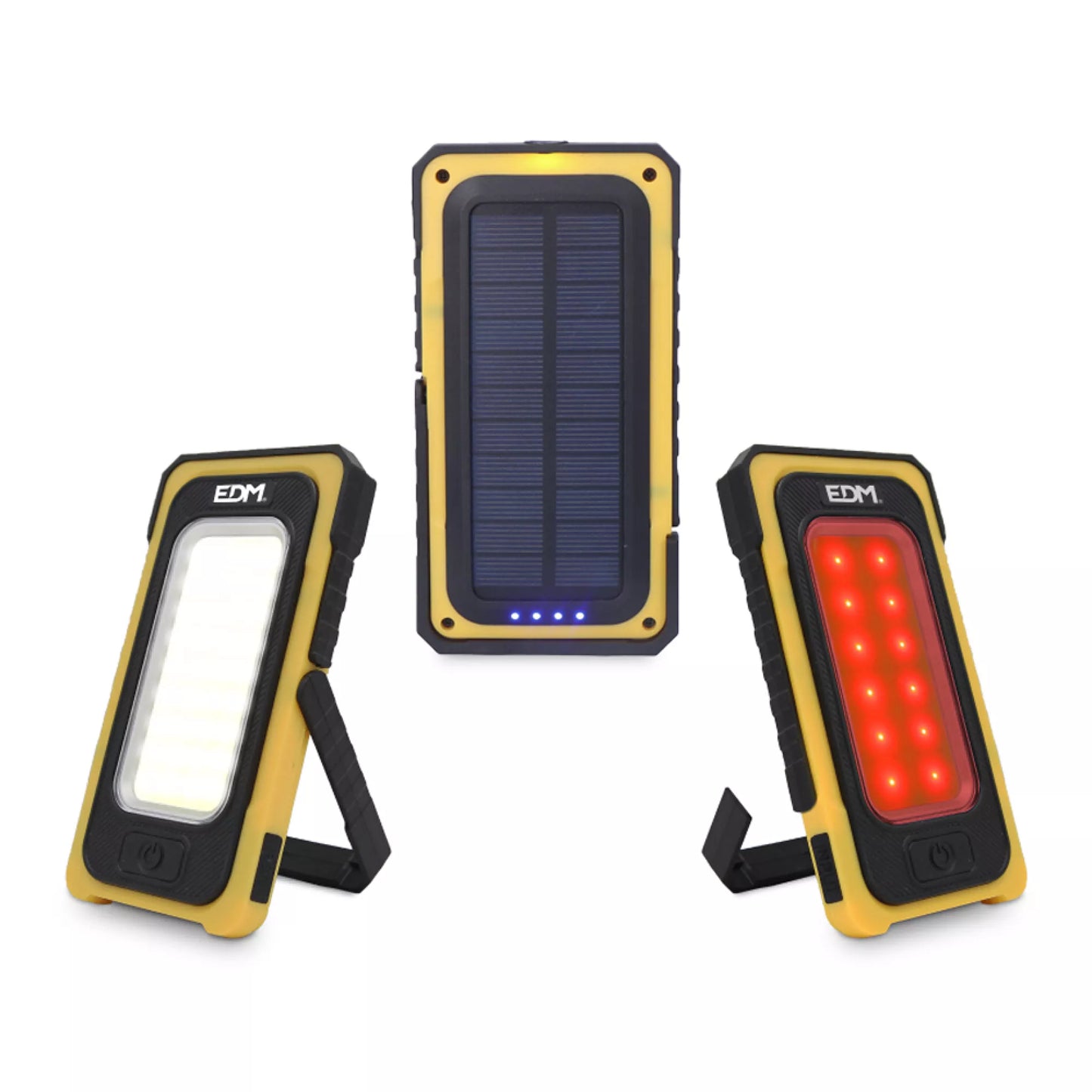 Linterna LED Solar Multifunción EDM – Luz de Trabajo y Emergencia Recargable